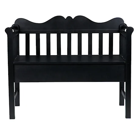 Malden Black Storage Seat Bench